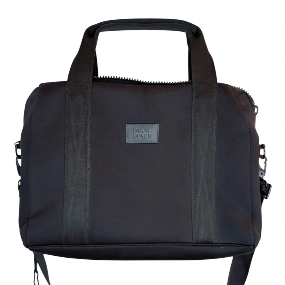 Dagne Dover Black Weston Neoprene Laptop Bag Work Bag Briefcase Travel Bag